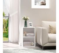 Libreria Bassa in Legno, Mobiletto Multiuso Design Moderno Bianco con Ripiano Regolabile 40x24x61cm