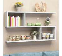 LIBRERIA BASSA SCAFFALE DESIGN MODERNO A RIPIANI 60x12x50cm CASA UFFICIO BIANCO