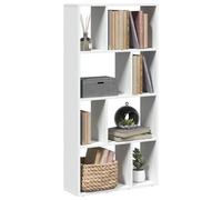 Libreria Bianca 60x20x120 cm in Truciolato, Modern Bookshelf with Geometric Design, White Storage Shelf for Living Room & Bedroom, Durable Particle Board, 8 Compartments, 80kg Capacity, Easy Assembly