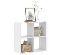 Libreria Bianca 68.5x32x68.5 cm in Legno Multistrato - White Bookshelf with 4 Shelves for Home Office, Sturdy Plywood Storage Organizer for Books, Decor, Photos, Easy to Clean & Assemble