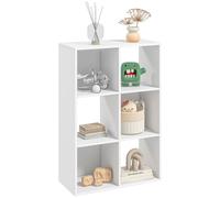 Libreria Bianca per Casa e Ufficio, Scaffale dal Design Moderno con 6 Scomparti