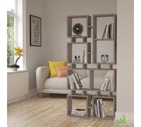 LIBRERIA BIFACCIALE SEPARè 8 CUBI TORTORA SCAFFALE MODERNO 79x24x166,5 h CM