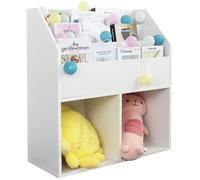 Libreria Cameretta Bambini Legno Scaffale 5 Ripiani Porta Giocattoli Libri Bianc