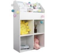 Libreria Cameretta Bambini Legno Scaffale 7 Ripiani Porta Giocattoli Libri Bianc