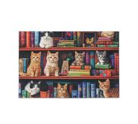 Libreria colorata Gatti Puzzle Fai da te Regalo Puzzle con Mesh Storage Bag Divertente Famiglia Attività 1000 Pezzi
