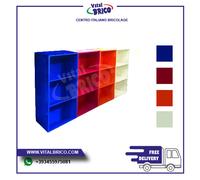 Libreria Colorata ripiani Componibile Modulare Legno Scaffale scuola colorate