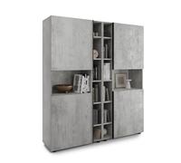 Libreria Componibile Romina (153,6 x 173,6 cm), Grigio Cemento