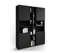 Libreria Componibile Romina (153,6 x 200 cm), Nero Frassino