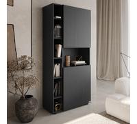 Libreria Componibile Romina (76,8 x 173,6 cm), Nero Frassino