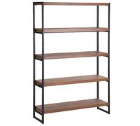 Libreria con 4 mensole color legno scuro e nero Tifton