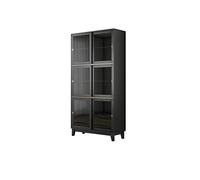 Libreria con ante in vetro, espositore scorrevole per soggiorno, studio, ufficio, elegante libreria da pavimento, soluzione di archiviazione