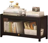 Libreria con Ante, Libreria da Terra, Mobiletto Espositivo Moderno in bambù, Organizer per CD/Film/Libri, Camera da Letto, Soggiorno, Ufficio Domestico,N(Size:60x33x40cm-1 strato,Color:nero)