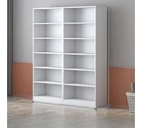 Libreria con pannello posteriore, libreria da terra con ripiani aperti, espositore versatile per angoli e uso multi-scena, design alto per libri e decorazioni
