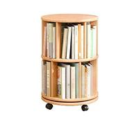 Libreria con rotelle in legno di gomma Scaffale girevole a 360° con ruote con ruote Portaoggetti da pavimento Portaoggetti Porta libri per l'arredamento dell'ufficio domestico