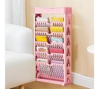 Libreria con rotelle, scaffale a 5 ripiani per manga e libri, design in polipropilene ecologico, elegante e funzionale per bambini e adulti, decorazione per la casa