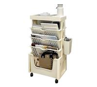 Libreria con ruote - grande capacità portariviste e carrello portadocumenti - pratica soluzione mobile per riporre oggetti