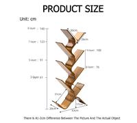 Libreria creativa a forma di albero, libreria in legno for la casa, dotata di ripiano antiribaltamento, adatta for soggiorno, ufficio e studio.(Color2,7-layer)