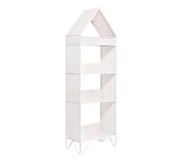 Libreria Creativa A Forma Di Casa, Scaffale Portaoggetti Geometrico, Libreria In Ferro Da Terra For Ufficio, Studio, Casa, Soggiorno, Facile Da Montare(White,41 x 23 x 128cm)