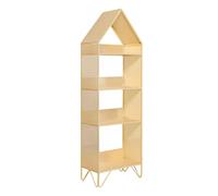 Libreria Creativa A Forma Di Casa, Scaffale Portaoggetti Geometrico, Libreria In Ferro Da Terra For Ufficio, Studio, Casa, Soggiorno, Facile Da Montare(Yellow,41 x 23 x 128cm)