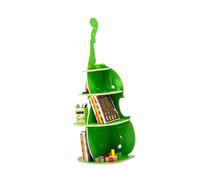 Libreria creativa a forma di violino, libreria a forma di legno con piastra inferiore ispessita, ripiano aperto decorativo, for casa, ufficio e scuola(Color1)