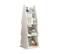 Libreria creativa, libreria da terra girevole a 360°, scaffale aperto for bambini con spazio di archiviazione a strati, salvaspazio, adatta for soggiorno, camera da letto e studio(White)