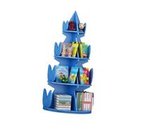 Libreria creativa, scaffale aperto for bambini con spazio di archiviazione a strati, libreria da terra girevole a 360°, salvaspazio, adatta for soggiorno, camera da letto e studio(Blue)