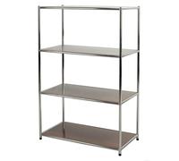 Libreria cromata con 4 ripiani marroni 40x80x120