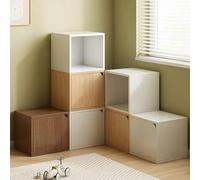 Libreria cube modulare, mobile in magazzino combinato gratuito, libreria impilabile, libreria per esposizioni in legno - robusto organizzatore per pavimenti per la c Pastoral Oak Single-story no door