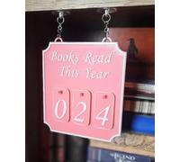 Libreria da appendere in legno, per tenere traccia dei libri che leggono quest'anno con numeri personalizzati, decorazione rustica per libri di fattoria e come decorazione per la casa, la biblioteca