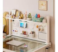 Libreria Da Banco Regolabile, 2 Livelli Mensola Portaoggetti Da Scrivania Morsetto, Libreria Da Scrivania Per Computer Con Ripiani Portaoggetti/pannello Forato Per Pannello(White,100*63cm/39.4*24.8in)