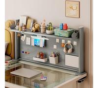 Libreria Da Banco Regolabile, 2 Livelli Mensola Portaoggetti Da Scrivania Morsetto, Libreria Da Scrivania Per Computer Con Ripiani Portaoggetti/pannello Forato Per Pannello(Grey,80*63cm/31.5*24.8in)