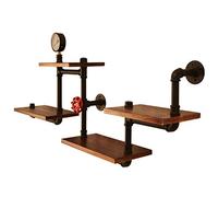 Libreria da muro librerie da paretemensola da muro Supporto a muro for mensola industriale, Scaffale galleggiante in metallo antico, Libreria in vero legno Steampunk, Scaffale pensile con scaffale a m