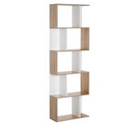 Libreria da Muro Moderna 5 Ripiani in Legno Bianco 60x24x1184.5 cm