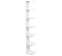 Libreria da parete a pannelli di particelle con 6 livelli bianco Eston