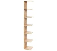 Libreria da parete a pannelli di particelle con 6 livelli legno chiaro