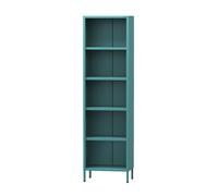Jan Nowak Libreria da Parete in Metallo - MARIO | Mobile Libreria Industriale con 4 Ripiani Regolabili (4 x 30 kg) e Montaggio a Parete | Libreria Scaffale Scintillante | 50 x 180 x 35 cm | Azzurro