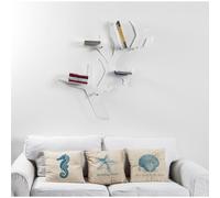 Libreria da parete in Plexiglass tagliato al laser KORAL Dimensioni 110x20x h110 cm Portata max: 15 kg colore Bianco bianco