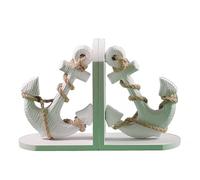 libreria da scrivania， 2 fermalibri decorativi con ancora for barche, sculture in legno for decorazioni for la casa, fermalibri incisi in stile nautico, for la decorazione della casa del bar del risto