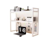 Libreria da Scrivania a 2 Ripiani Altezza 100 cm Facile da Pulire Scaffale da Scrivania Autonomo Metallo Salvaspazio per Ufficio Casa Dormitorio(White,100cm)