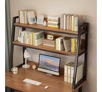 Libreria da scrivania a 2 ripiani con pannello forato sopra la scrivania, portaoggetti da tavolo per casa e ufficio, elegante libreria per computer