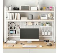 Libreria da scrivania a 2 ripiani, organizer multiuso da scrivania per casa, ufficio e dormitorio, elegante mensola e libreria per uso desktop
