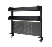 Libreria da scrivania a doppio strato con morsetto, scaffale portaoggetti multistrato con pannello perforato, ripiano espositivo Independence regolabile per forniture per ufficio(39.3in)