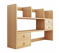 Libreria da scrivania a più livelli - libreria salvaspazio in legno per casa, ufficio, dormitorio o sala studio - elegante gabbia gialla da scrivania (113 x 17 x 80 cm)