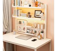 Libreria da Scrivania con Morsetto e Pannello Perforato,Scaffale da Tavolo | Mensola Scrivania con 25 Accessori,Organizer Scrivania Salvaspazio in Metallo per Casa e Ufficio(3-Tier L80cm/31.5in)
