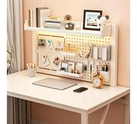Libreria da Scrivania con Morsetto e Pannello Perforato,Scaffale da Tavolo | Mensola Scrivania con 25 Accessori,Organizer Scrivania Salvaspazio in Metallo per Casa e Ufficio(Large 2-Tier L100cm/39.4in)