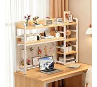 Libreria da scrivania con ripiano portaoggetti, scaffale portaoggetti in metallo, mobiletto portaoggetti da scrivania multiuso adatto per casa, ufficio(Walnut,95cm/37.4in)