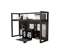 Libreria da Scrivania da Appoggio Altezza 82 cm Salvaspazio Scaffale Scrivania Salvaspazio Metallo Scomparti Aperti per Ufficio Casa Dormitorio(Black,60cm)