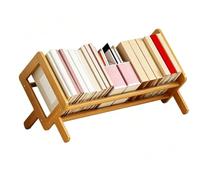 Libreria da Scrivania da Appoggio Semplice Portaoggetti a Bovindo | Libreriaa In Bambù Piccola Libreria Sul Comodino, per Camera da Letto Soggiorno Studio Ufficio(Yellow,50x21x14.5CM)