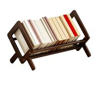 Libreria da Scrivania da Appoggio Semplice Portaoggetti a Bovindo | Libreriaa In Bambù Piccola Libreria Sul Comodino, per Camera da Letto Soggiorno Studio Ufficio(Brown,40x21x14.5CM)