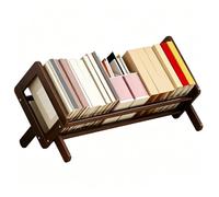 Libreria da Scrivania da Appoggio Semplice Portaoggetti a Bovindo | Libreriaa In Bambù Piccola Libreria Sul Comodino, per Camera da Letto Soggiorno Studio Ufficio(Brown,50x21x14.5CM)